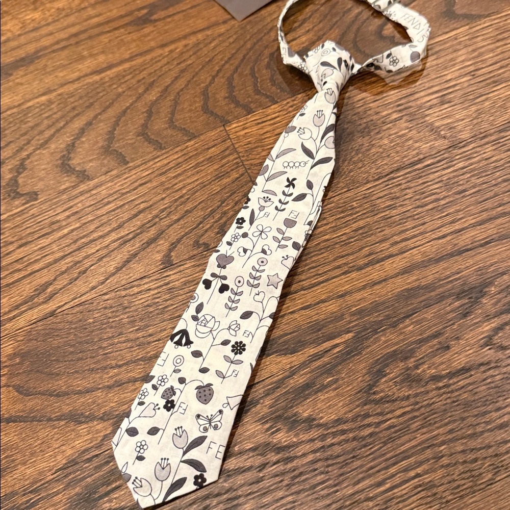 Brand New Fendi Boys Logo Tie | Designer Italian Luxury | Statement Accessory
